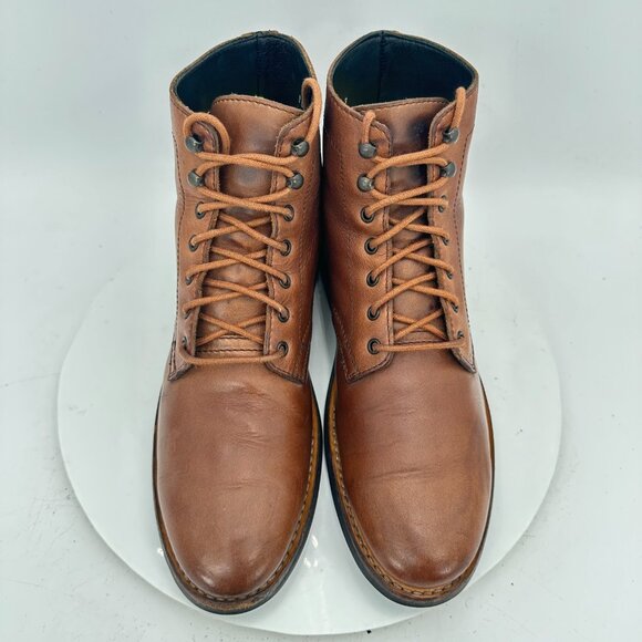 Thursday Everyday Men Size 8 Brown Leather Plain Toe Ankle Combat Boot - Picture 3 of 12